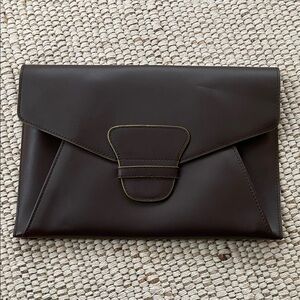 Sleek dark brown envelope clutch